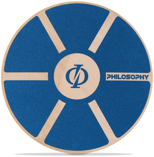 Main image of Philosophy Gym Wobble Balance Board, Round Wooden Exercise Trainer for Adults, Core Strength - Blue