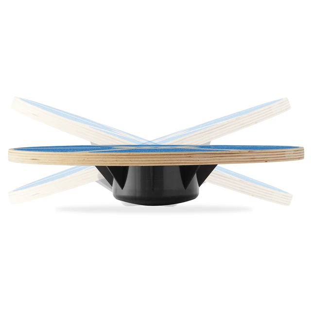Alt view image 5 of 6 - Philosophy Gym Wobble Balance Board, Round Wooden Exercise Trainer for Adults, Core Strength - Blue