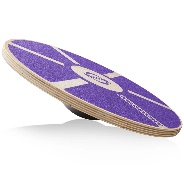Alt view image 2 of 6 - Philosophy Gym Wobble Balance Board, Round Wooden Exercise Trainer for Adults, Core Strength - Purple