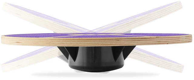 Alt view image 5 of 6 - Philosophy Gym Wobble Balance Board, Round Wooden Exercise Trainer for Adults, Core Strength - Purple