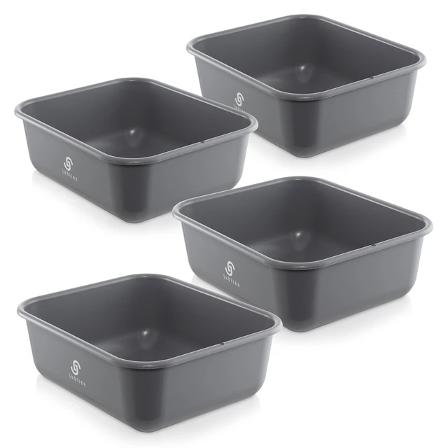 Alt view image 3 of 6 - Jubilee 4-Pk Plastic Storage Bin, 11L Gray Heavy Duty Commercial Busser Utility Tub