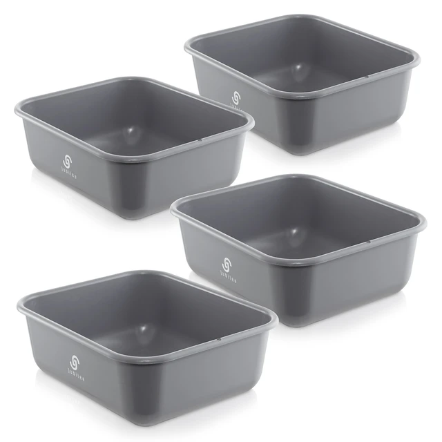 Alt view image 3 of 6 - Jubilee 4-Pk Plastic Storage Bin, 11L Gray Heavy Duty Commercial Busser Utility Tub