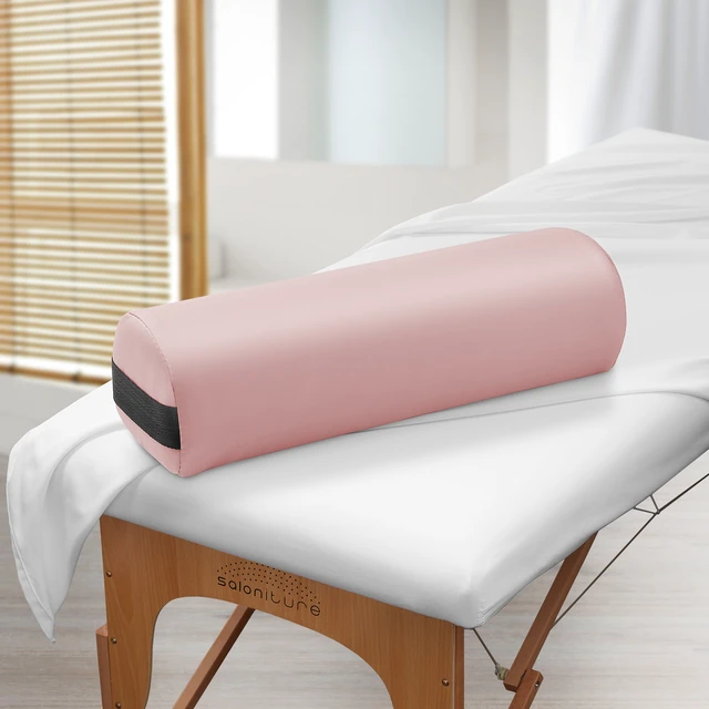 Alt view image 5 of 6 - Saloniture 3/4 Jumbo Round Massage Table Bolster Pillow Pad - 26 x 9 x 6-1/4 Inch - Pink