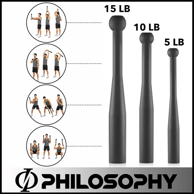 Alt view image 5 of 6 - Philosophy Gym 5 LB Indian Club - Weighted Steel Exercise Club Bell, Arm Strength Trainer, Single Club