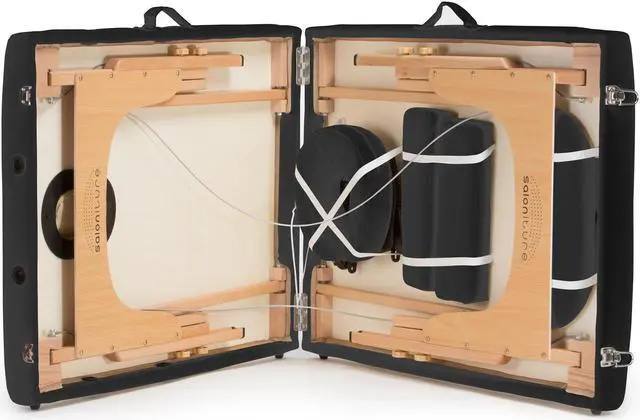 Alt view image 3 of 13 - Saloniture Professional Portable Folding Massage Table with Carrying Case - Black