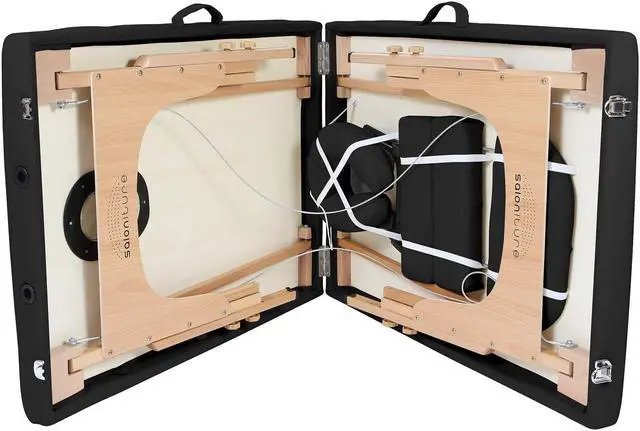Alt view image 3 of 13 - Saloniture Professional Portable Massage Table with Backrest - Black
