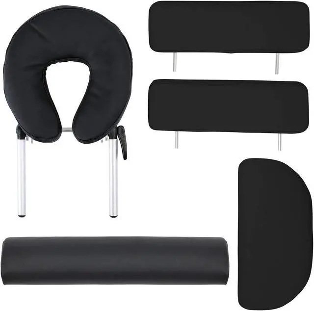 Alt view image 5 of 13 - Saloniture Professional Portable Massage Table with Backrest - Black