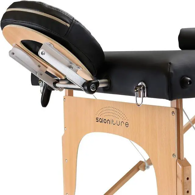 Alt view image 4 of 13 - Saloniture Professional Portable Massage Table with Backrest - Black
