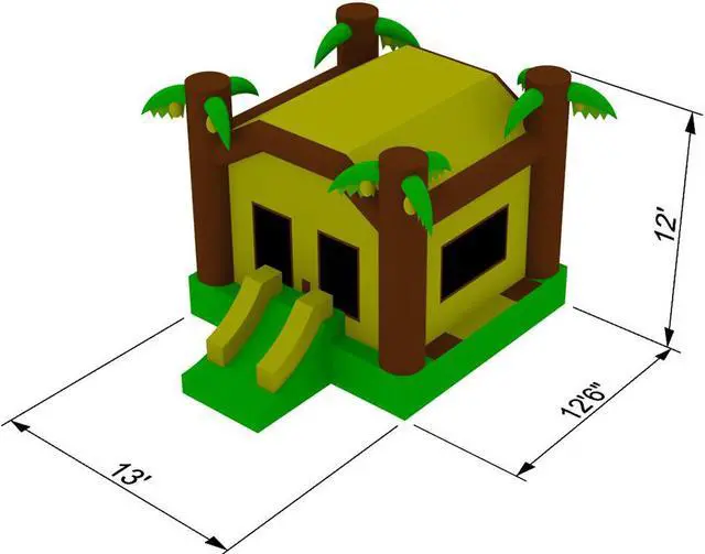 Alt view image 5 of 11 - Inflatable HQ Commercial Grade Jungle Bounce House 100% PVC with Blower