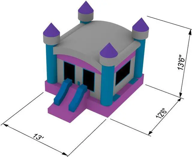 Alt view image 6 of 13 - Inflatable HQ Commercial Grade Princess Castle Bounce House 100% PVC with Blower
