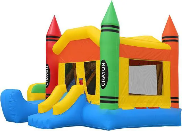 Alt view image 2 of 6 - Inflatable HQ Commercial Grade Crayon Castle Bounce House 100% PVC with Blower and Slide