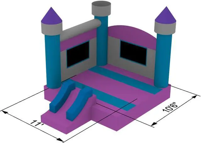 Alt view image 7 of 13 - Inflatable HQ Commercial Grade Princess Castle Bounce House 100% PVC with Blower
