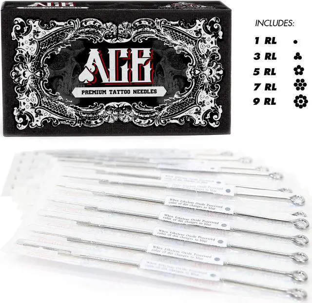 Alt view image 2 of 6 - ACE Needles Tattoo Needles Kit 50 Mixed Assorted Sterile Tattoo Needles 6 Sizes - Round Liner 1 3 5 7 9 11 RL