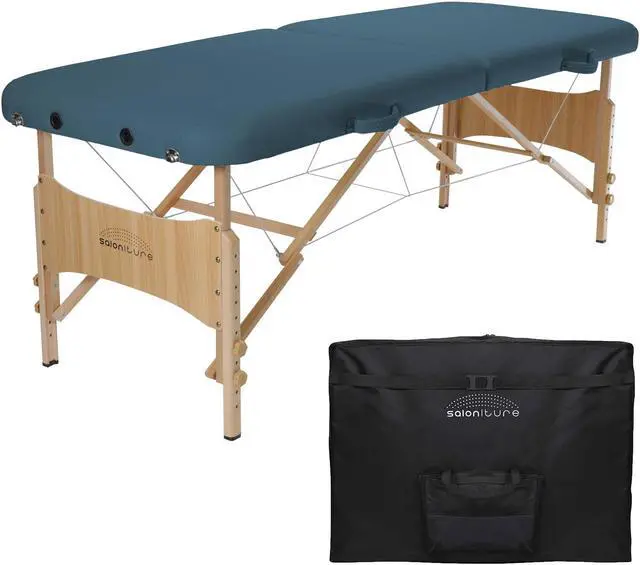 Main image of Saloniture Basic Portable Folding Massage Table - Blue