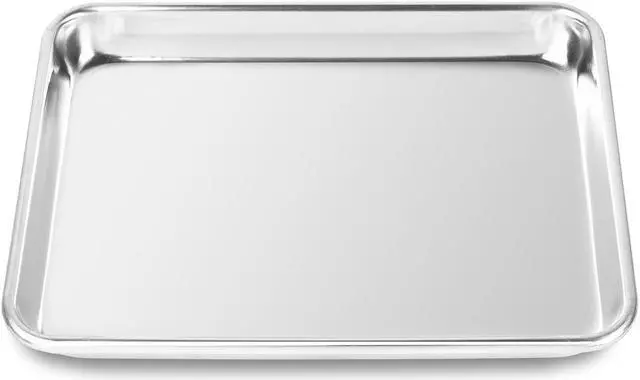 Alt view image 3 of 6 - Last Confection 12 Cookie Baking Sheets 9" x 13" - Small Rimmed Aluminum Jelly Roll Trays - Quarter Sheet Pans