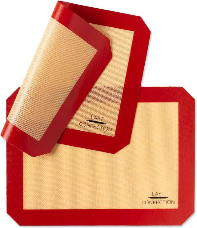 Alt view image 2 of 9 - Last Confection Silicone Baking Mat - Set of 2 Non-Stick Quarter Sheet (8-1/2" x 11-1/2") Professional Food Safe Tray Pan Liners
