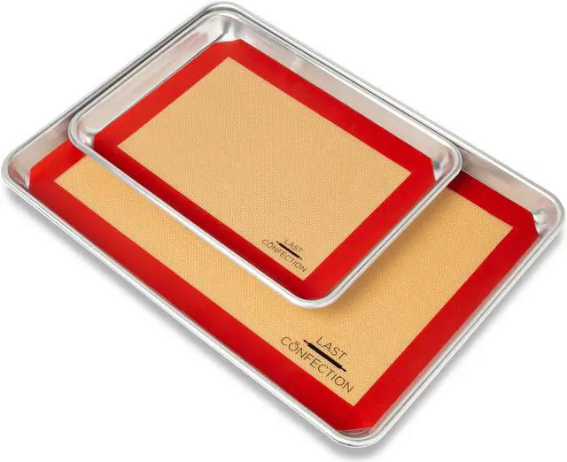 Alt view image 4 of 7 - Last Confection Silicone Baking Mat - Set of 3 Non-Stick Professional Food Safe Tray Pan Liners - 2 Half Sheet (11-5/8" x 16-1/2") 1 Quarter Sheet (8-1/2" x 11-1/2")