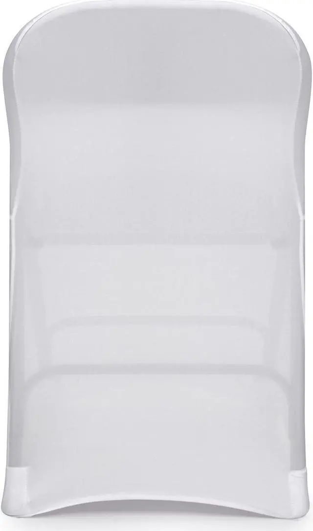 Alt view image 2 of 8 - Lann's Linens 50 pcs White Spandex Folding Chair Covers for Wedding, Party, and Banquet