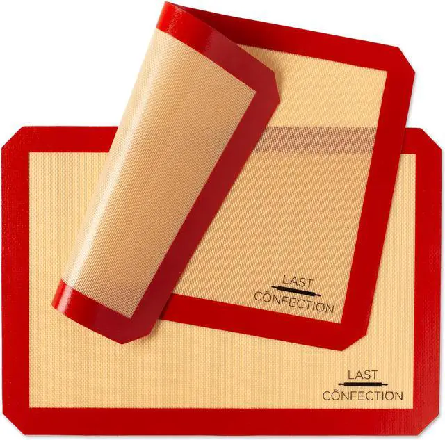 Alt view image 2 of 6 - Last Confection Silicone Baking Mat - Set of 2 Non-Stick Half Sheet (11-5/8" x 16-1/2") Professional Food Safe Tray Pan Liners