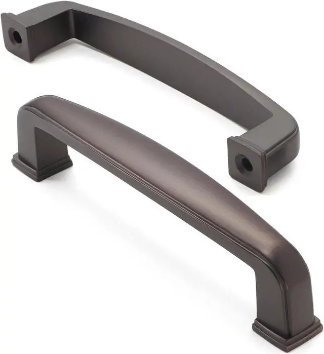 Alt view image 2 of 7 - Cauldham 5 Pack Solid Kitchen Cabinet Handles (5" Hole Centers) - Drawer/Door Hardware - Style T765 - Matte Black