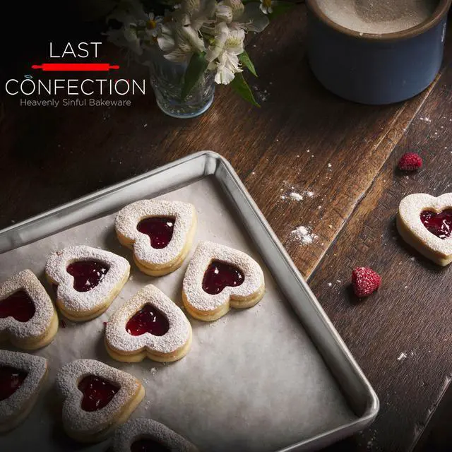 Alt view image 6 of 8 - Last Confection 6 Cookie Baking Sheets 13" x 18" - Rimmed Aluminum Jelly Roll Trays - Half Sheet Pans