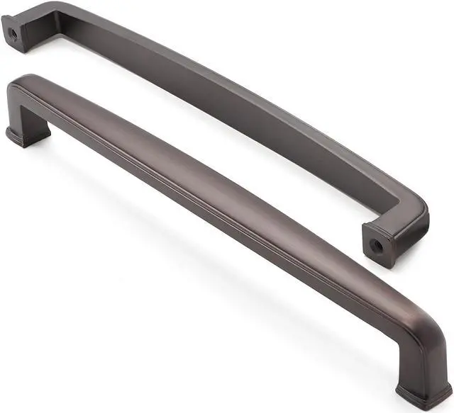 Alt view image 2 of 7 - Cauldham 10 Pack Solid Kitchen Cabinet Handles (7-1/2" Hole Centers) - Drawer/Door Hardware - Style T765 - Oil Rubbed Bronze