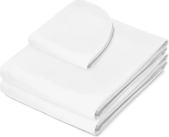 Alt view image 2 of 7 - Saloniture 3-Piece Microfiber Massage Table Sheet Set - Premium Facial Bed Cover - Includes Flat and Fitted Sheets with Face Cradle Cover - White