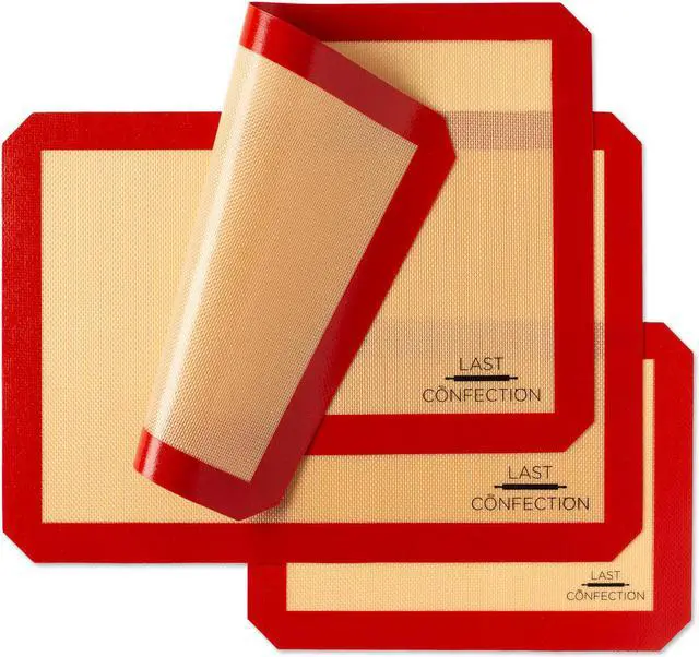Alt view image 2 of 7 - Last Confection Silicone Baking Mat - Set of 3 Non-Stick Professional Food Safe Tray Pan Liners - 2 Half Sheet (11-5/8" x 16-1/2") 1 Quarter Sheet (8-1/2" x 11-1/2")