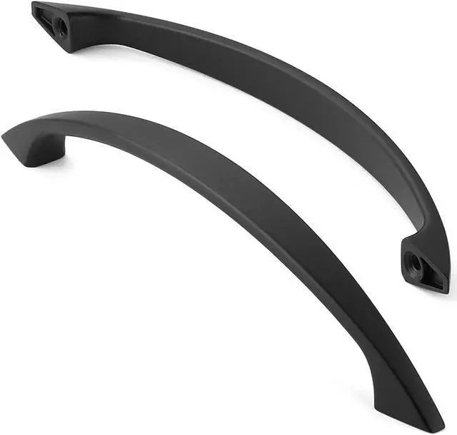 Alt view image 2 of 6 - Cauldham 10 Pack Solid Kitchen Cabinet Arch Pulls Handles (5" Hole Centers) - Curved Drawer/Door Hardware - Style M243 - Matte Black