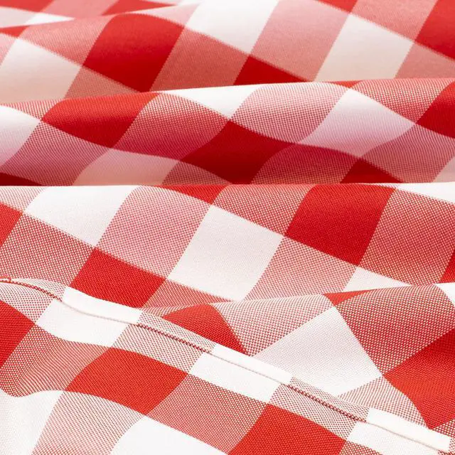 Alt view image 2 of 4 - Lann's Linens - 60" x 126" Premium Checkered Tablecloth - Rectangular Polyester Fabric Picnic Table Cover - Red & White Gingham Cloth