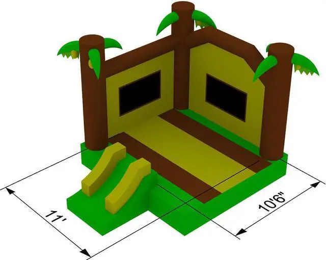 Alt view image 6 of 11 - Inflatable HQ Commercial Grade Jungle Bounce House 100% PVC with Blower