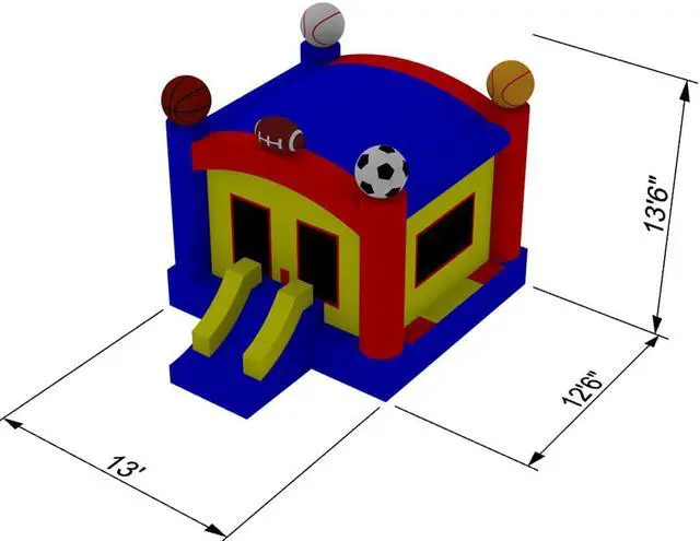 Alt view image 6 of 14 - Inflatable HQ Commercial Grade Sports Bounce House 100% PVC with Blower