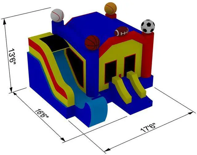 Alt view image 6 of 7 - Inflatable HQ Commercial Grade Bounce House Sports Castle 100% PVC with Blower and Slide