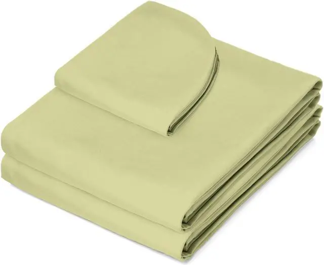 Alt view image 2 of 6 - Saloniture 3-Piece Microfiber Massage Table Sheet Set - Premium Facial Bed Cover - Includes Flat and Fitted Sheets with Face Cradle Cover - Sage Green