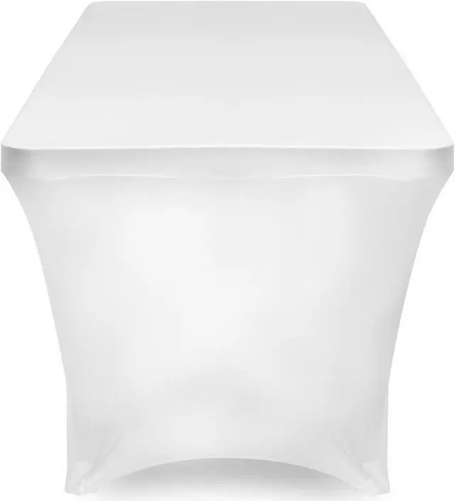 Alt view image 3 of 3 - Lann's Linens - 6' Fitted Stretch Tablecloth for 72" x 30" Rectangular Table - Wedding / Banquet / Trade Show - Spandex Cloth Fabric Cover - White
