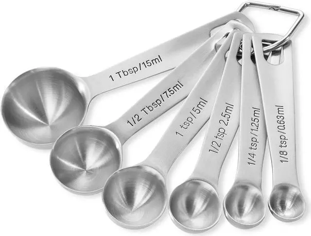 Alt view image 2 of 6 - Last Confection Stainless Steel Measuring Spoons, Set of 6 for Dry Spices and Liquid Cooking & Baking Ingredients
