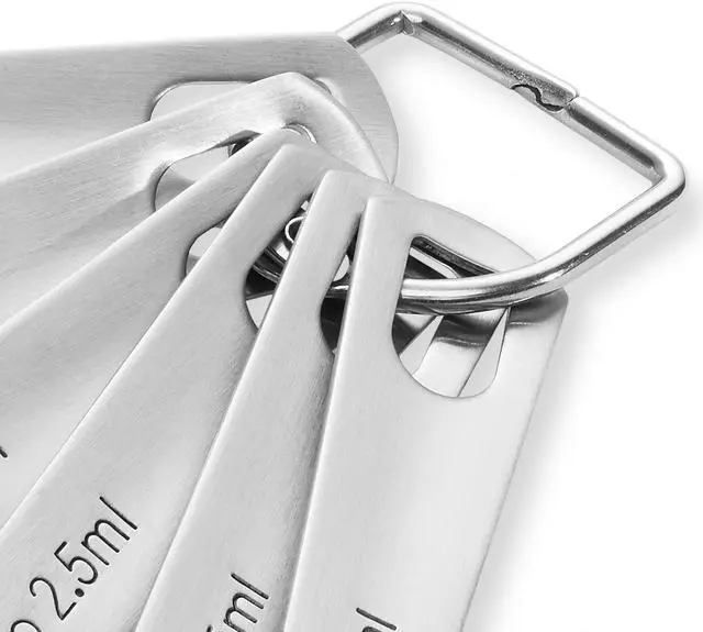 Alt view image 5 of 6 - Last Confection Stainless Steel Measuring Spoons, Set of 6 for Dry Spices and Liquid Cooking & Baking Ingredients