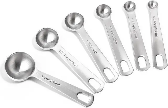 Alt view image 3 of 6 - Last Confection Stainless Steel Measuring Spoons, Set of 6 for Dry Spices and Liquid Cooking & Baking Ingredients