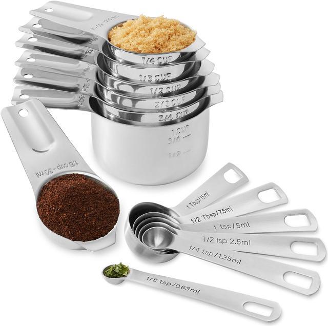 Last Confection 13pc Stainless Steel Measuring Spoon & Cup Set - Kitchen  Measurements for Dry Spices and Liquid Cooking & Baking Ingredients 