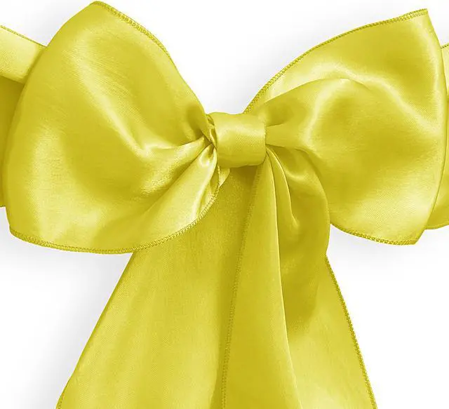 Alt view image 2 of 3 - Lann's Linens - 10 Elegant Satin Wedding/Party Chair Cover Sashes/Bows - Ribbon Tie Back Sash - Yellow