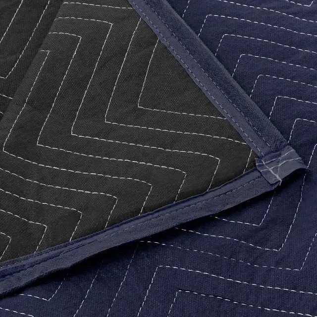 Alt view image 4 of 5 - Sure-Max 4 Moving & Packing Blankets - Pro Economy - 80" x 72" (35 lb/dz weight) - Professional Quilted Shipping Furniture Pads Navy Blue and Black