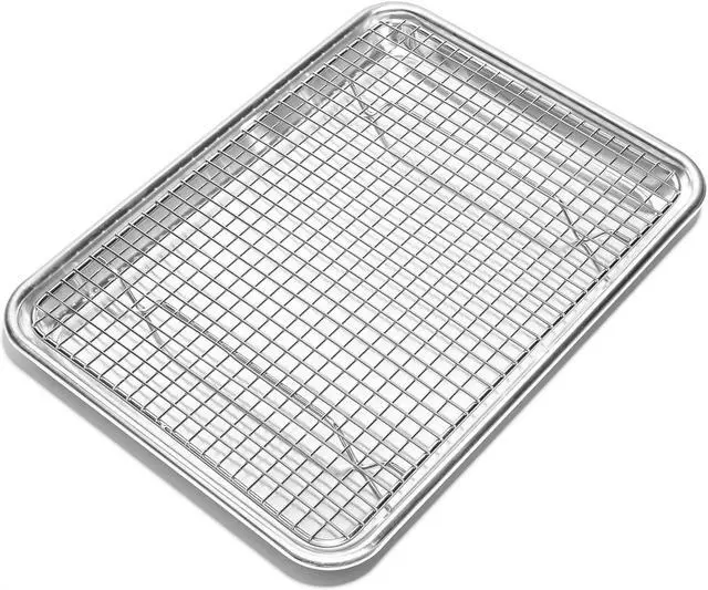 Alt view image 2 of 5 - Last Confection Stainless Steel Baking & Cooling Rack - 8-1/2" x 12" (Fits Quarter Sheet Pan) - Cookie Baker's Oven Wire Rack
