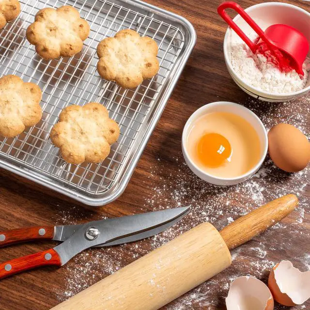 Alt view image 5 of 5 - Last Confection Stainless Steel Baking & Cooling Rack - 8-1/2" x 12" (Fits Quarter Sheet Pan) - Cookie Baker's Oven Wire Rack