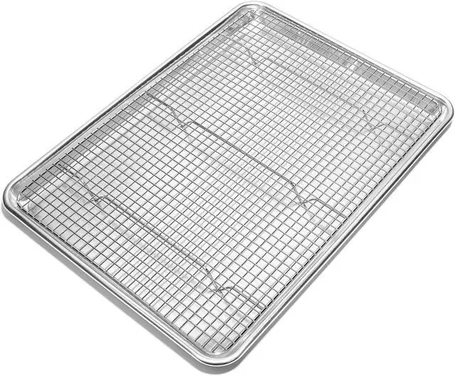 Alt view image 2 of 5 - Last Confection (Set of 2) Stainless Steel 12" x 17" Baking & Cooling Racks (Fits Half Sheet Pan) - Cookie Baker's Oven Wire Rack