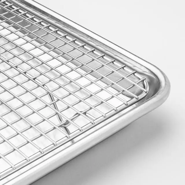 Alt view image 4 of 5 - Last Confection Stainless Steel Baking & Cooling Rack - 8-1/2" x 12" (Fits Quarter Sheet Pan) - Cookie Baker's Oven Wire Rack