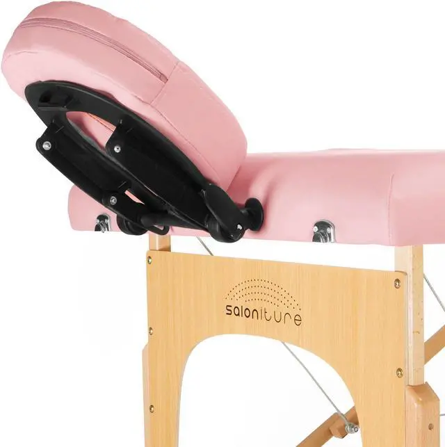 Alt view image 2 of 14 - Saloniture Professional Portable Folding Massage Table with Carrying Case - Pink