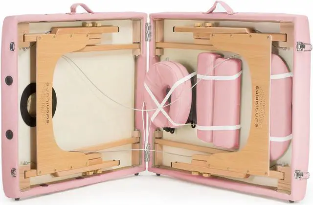 Alt view image 6 of 14 - Saloniture Professional Portable Folding Massage Table with Carrying Case - Pink