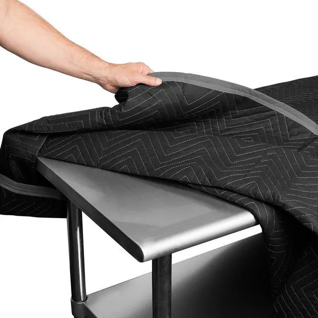 Alt view image 3 of 5 - Sure-Max 6 Moving & Packing Blankets - Heavy Duty Pro - 80" x 72" (90 lb/dz weight) - Professional Quilted Shipping Furniture Pads Black