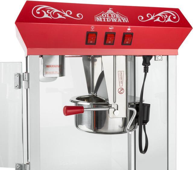 Alt view image 6 of 7 - Olde Midway Bar Style Popcorn Machine Maker Popper with 10-Ounce Kettle - Red