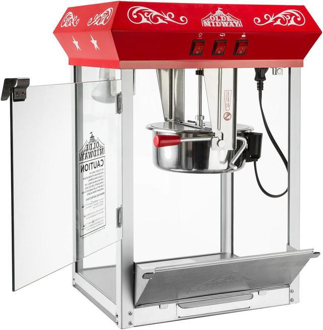Alt view image 4 of 7 - Olde Midway Bar Style Popcorn Machine Maker Popper with 10-Ounce Kettle - Red